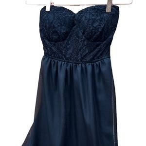 Strapless high-low dress
